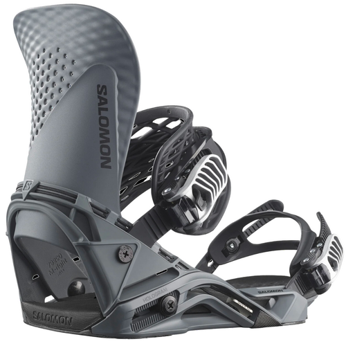 Salomon Hologram Grey Pinstripe Unisex 2024 Snowboard Bindings [Size: Medium]