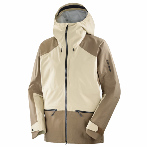 Salomon Absolute 3 Layer White Pepper Shitake Mens Snow Jacket