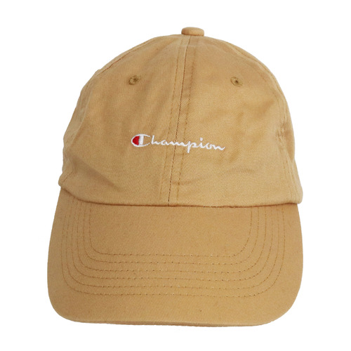 Champion USA Flag Embroided Beige Dad Cap Hat Used Vintage