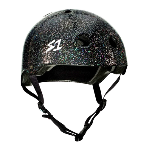 S1 Lifer Certified Black Glitter Skateboard Helmet