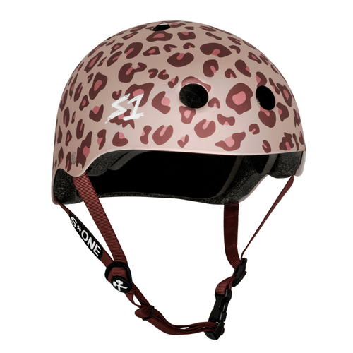 S1 Lifer Certified Light Pink Cheetah Skateboard Helmet