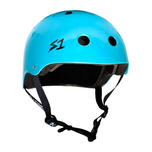 S1 Lifer Certified Gloss Metallic Light Blue Skateboard Helmet [Size: Small]