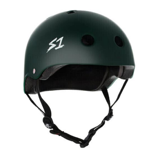 S1 Lifer Certified Matte Dark Green Skateboard Helmet