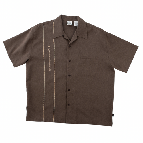 City Streets Japanese Style Brown Large Collared Shirt Used Vintage