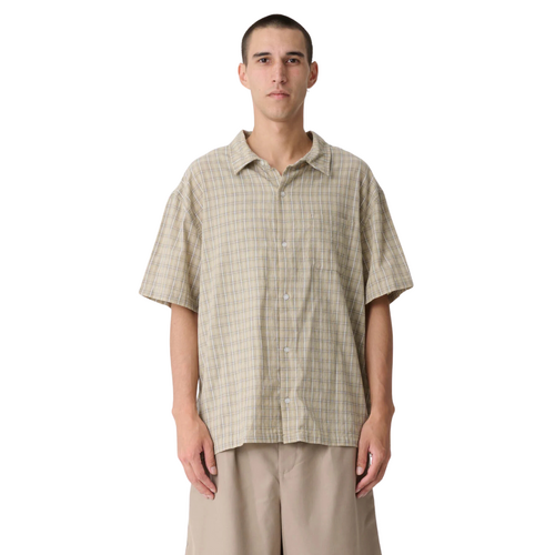 XLarge Switch Check Tan Short Sleeve Shirt